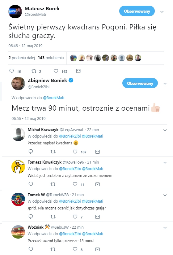 Mateusz Borek chwali Pogoń, a Zbigniew Boniek... :D